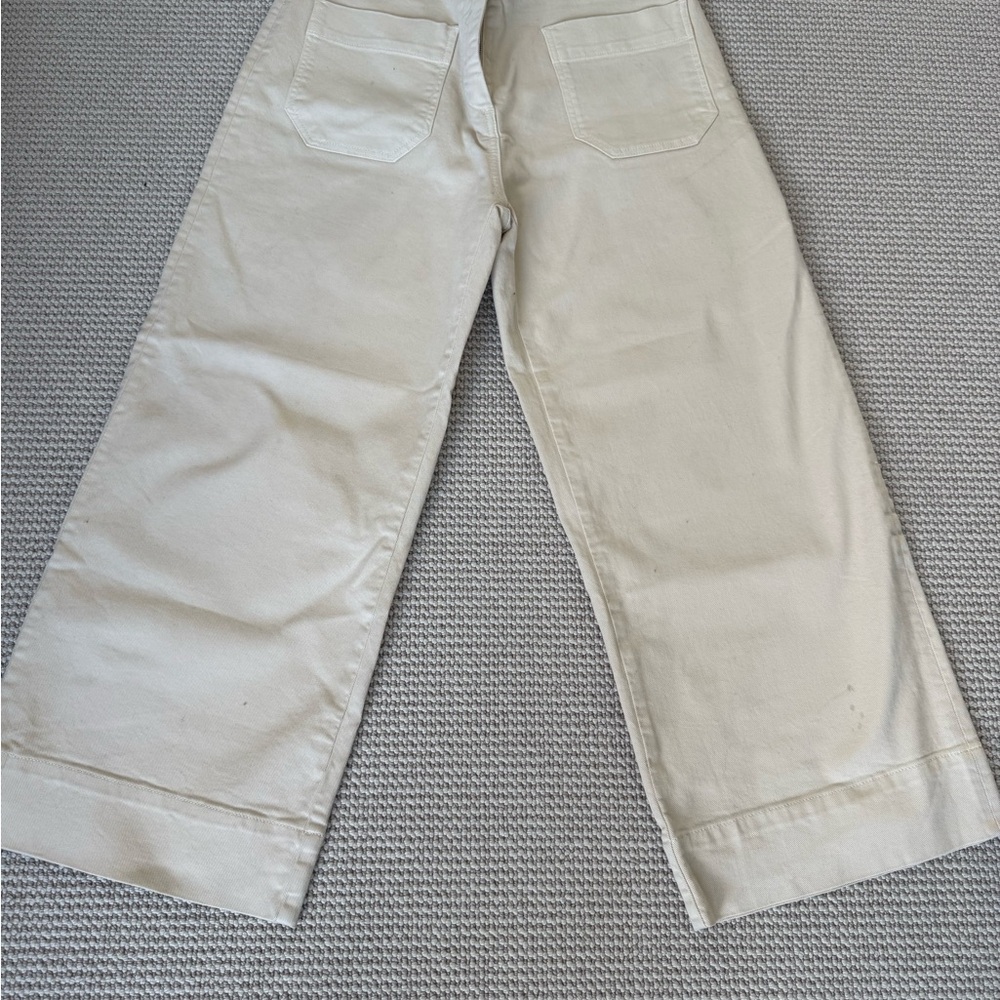 Wide Leg Cream Jeans